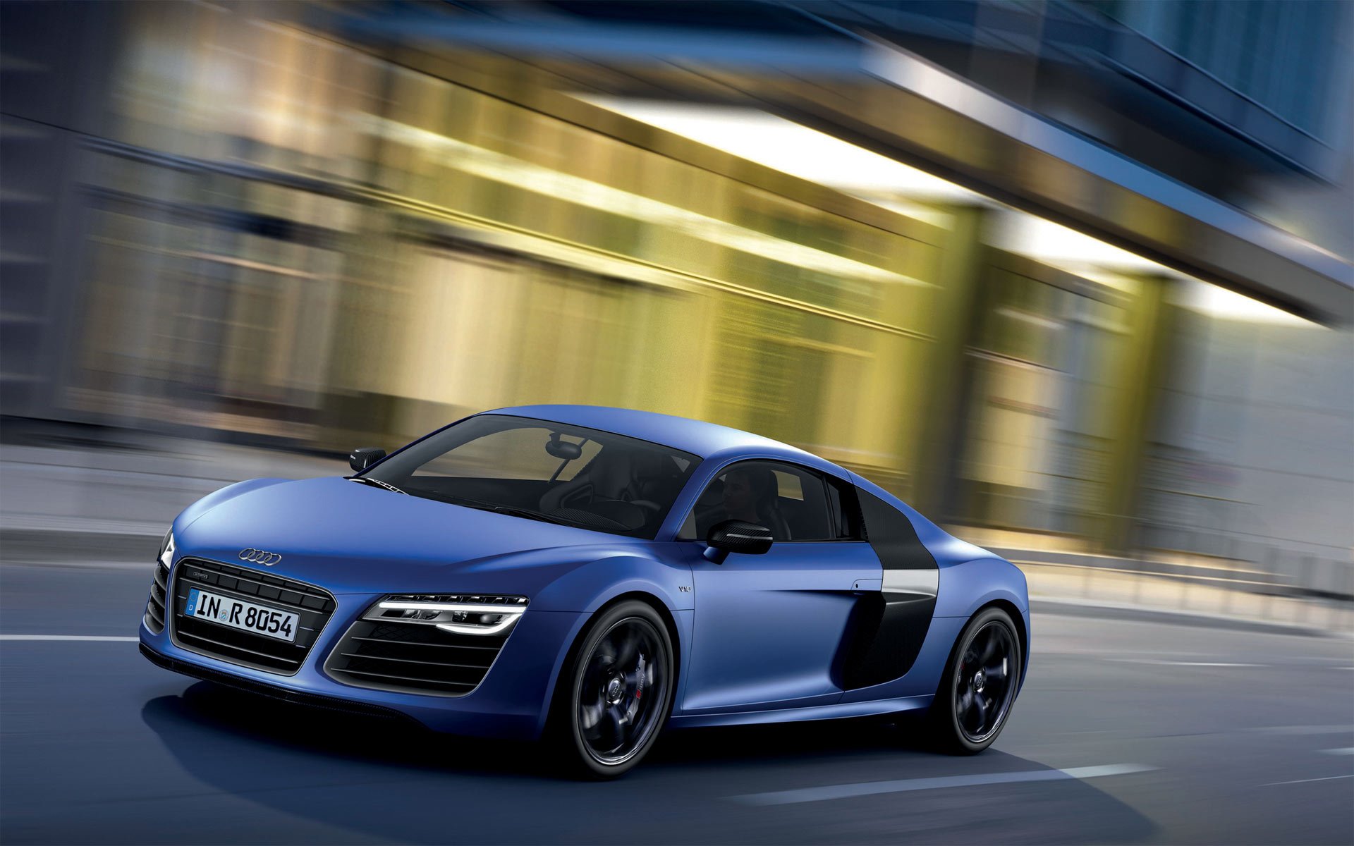 audi r8 v10 plusx audi auto anteriore blu città