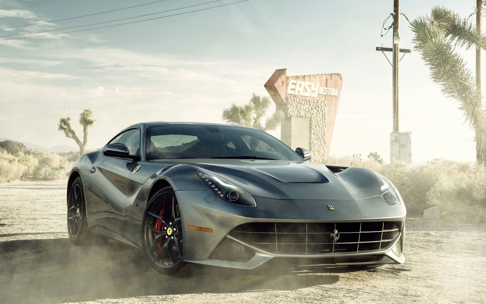 ferrari f12 berlinetta автомобиль спорткар пыли пыль пустыня феррари