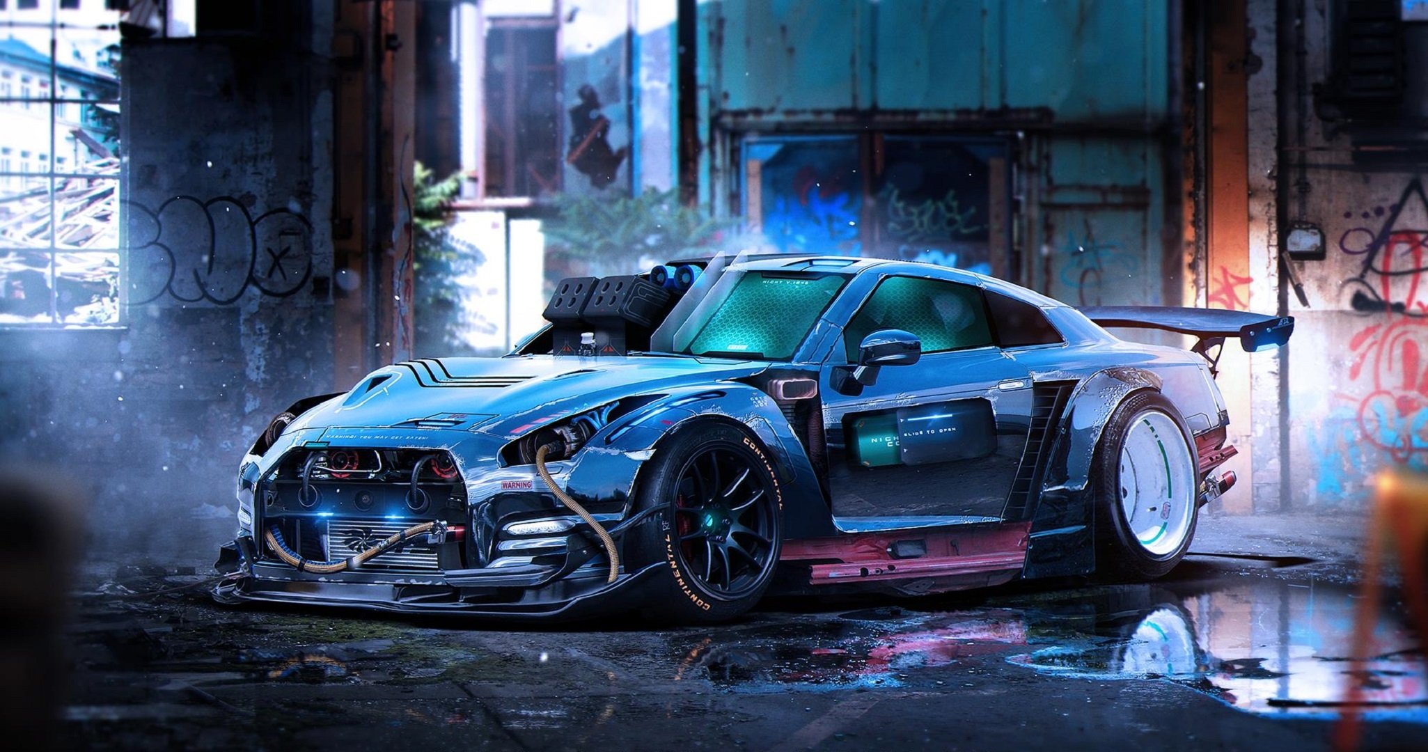 nissan gt-r r35 color sport car art by khyzyl saleem