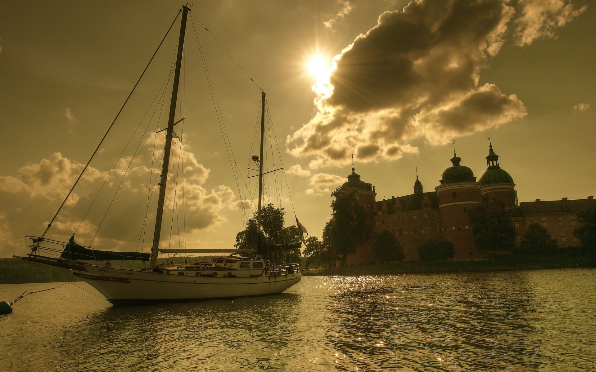 schloss gripsholm mariefred schweden melaren-seen melaren-see yacht insel wasser