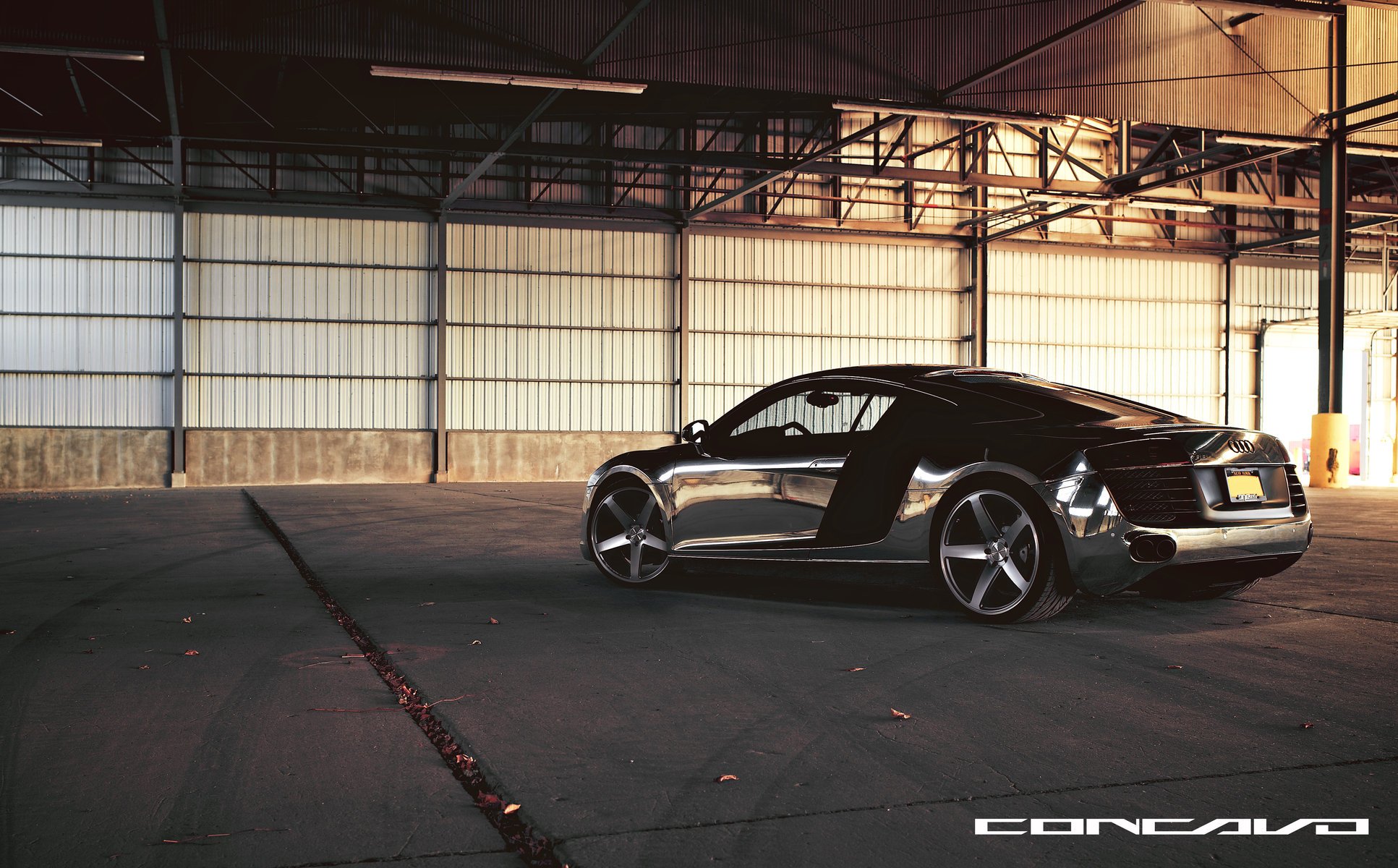 concavo räder audi r8 chrom cw-5 matte black bearbeitete oberfläche heck