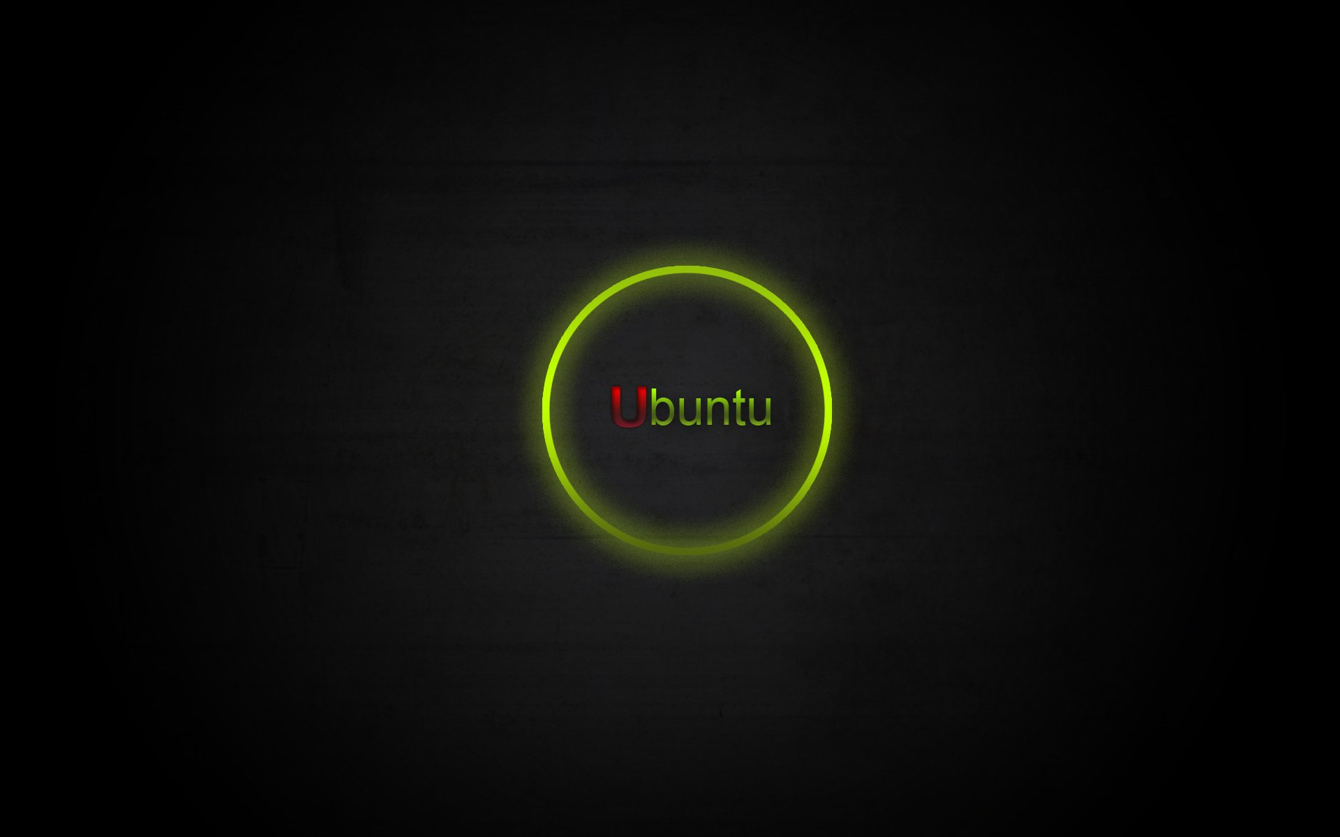 ubuntu minimalism operating system emblem round logo green the inscription black background the dark background emblems logo