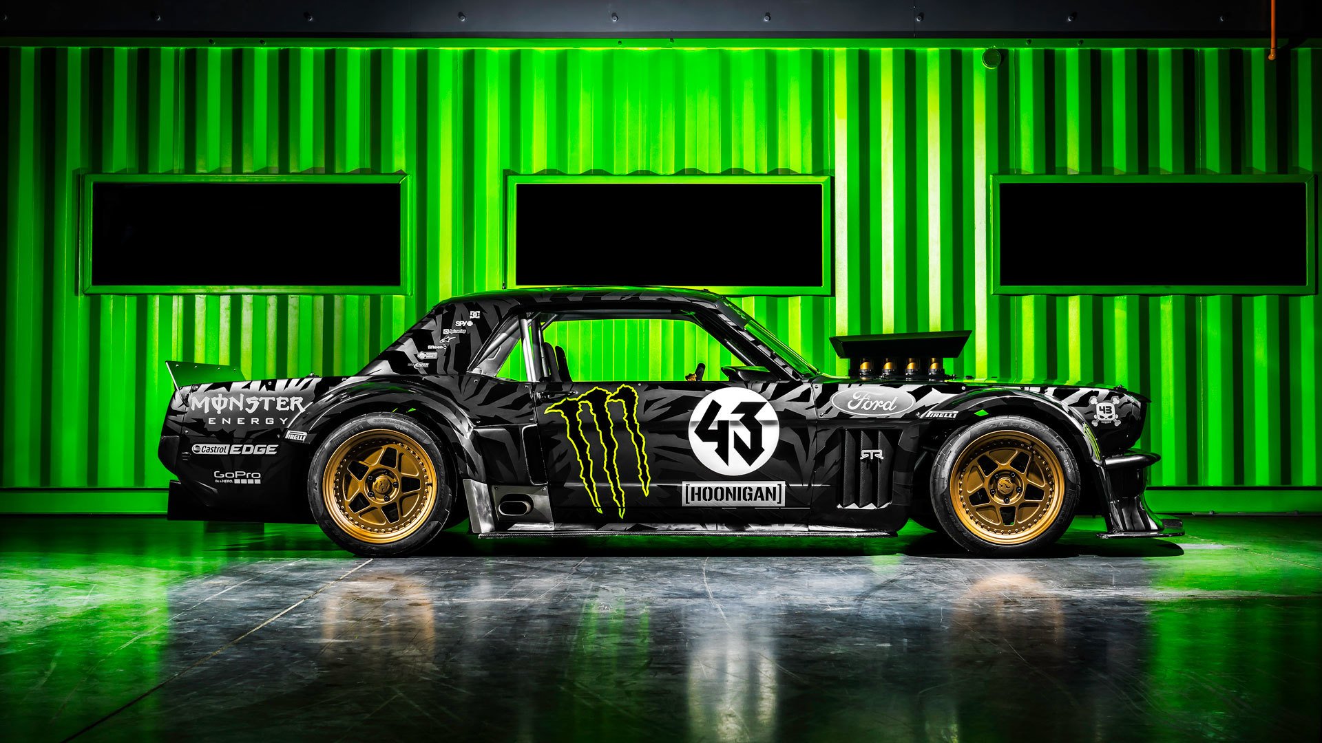 ford mustang rtr 1965 hoonicorn 845 cv gymkhana siete lado ken bloque monstruo energía