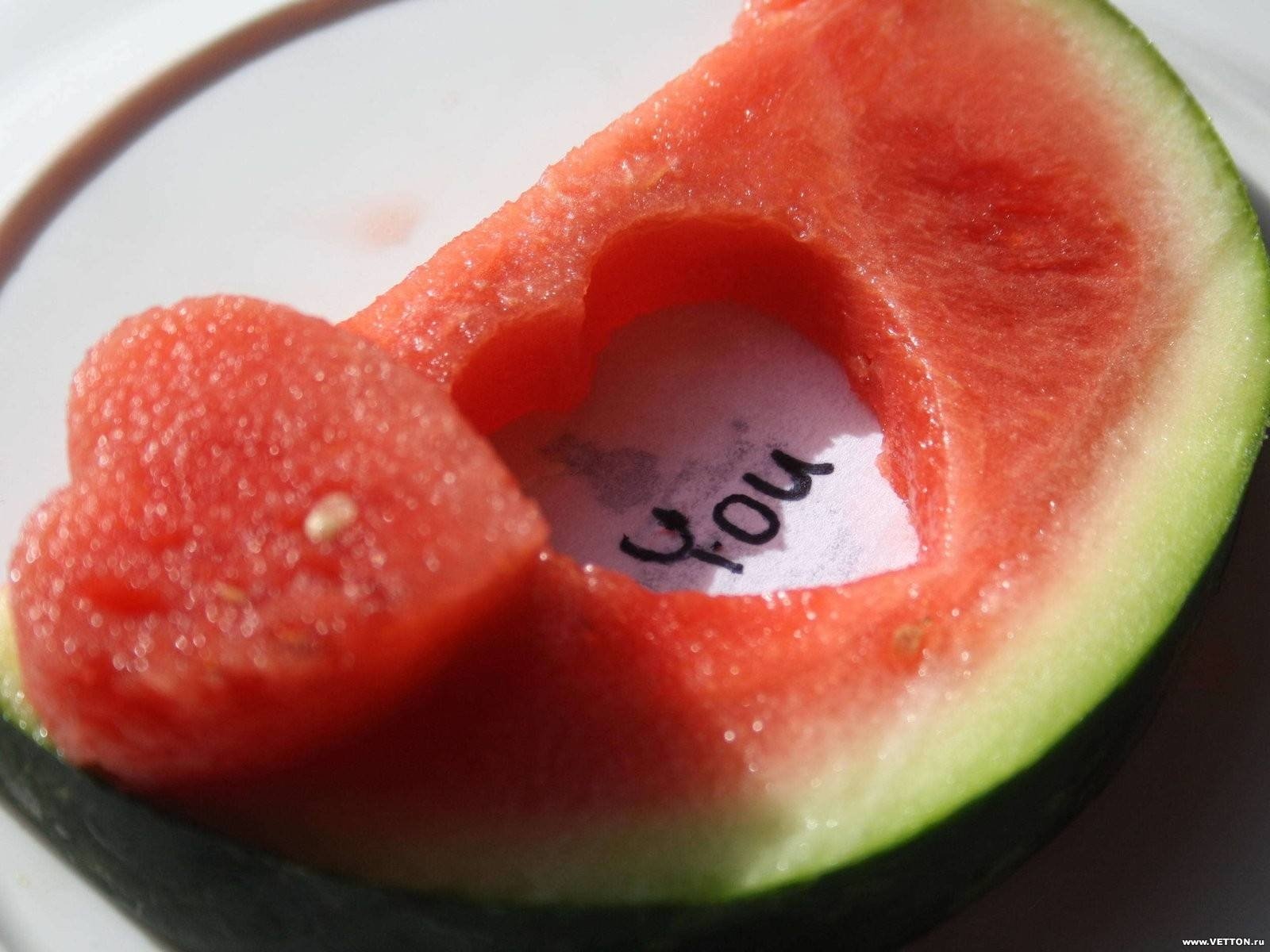 du wassermelone herz teller früchte liebe anerkennung romantik gefühle