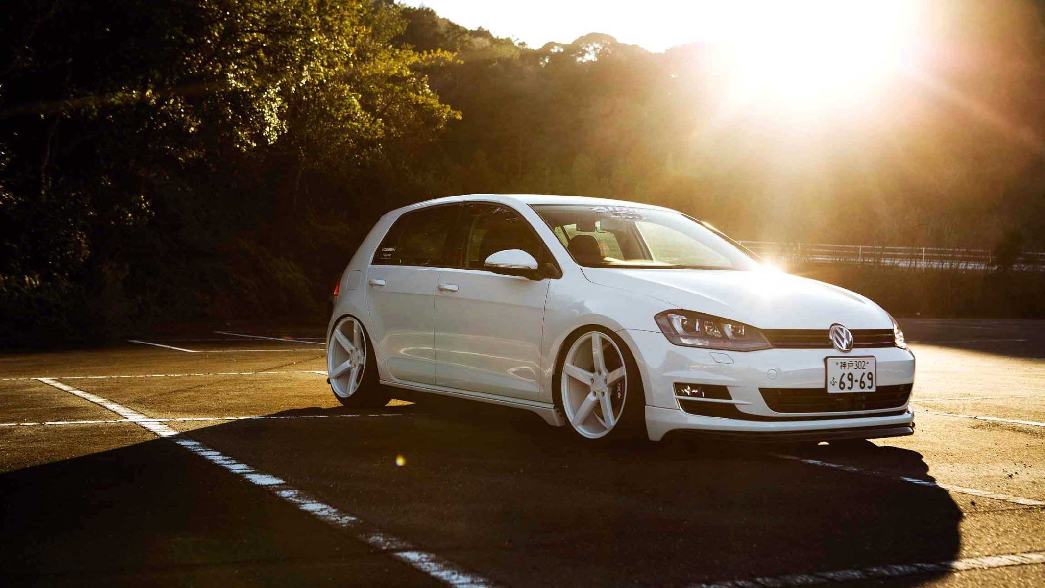 volkswagen polo vossen tuning white japan sun car volkswagen car