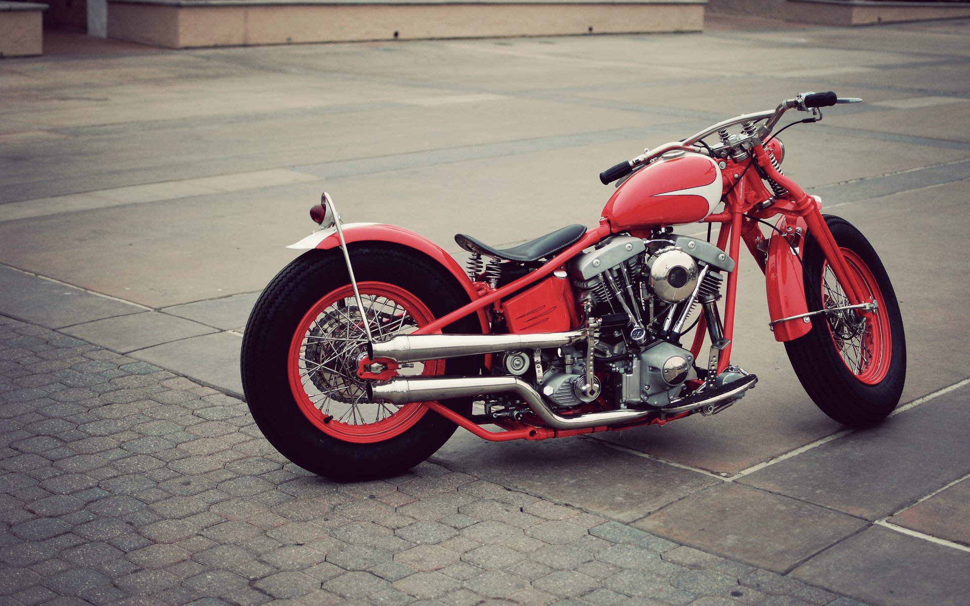 bobber vintage red motorcycle