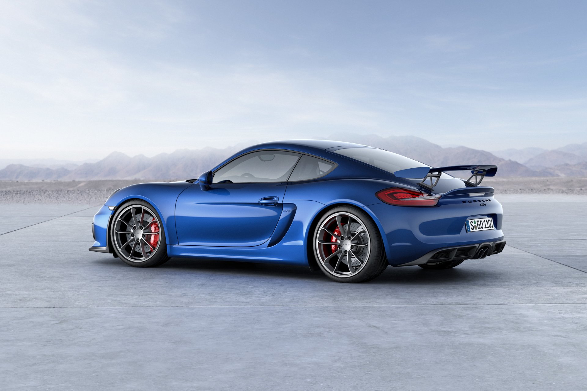 porsche cayman gt4 порше кайман синий вид сзади