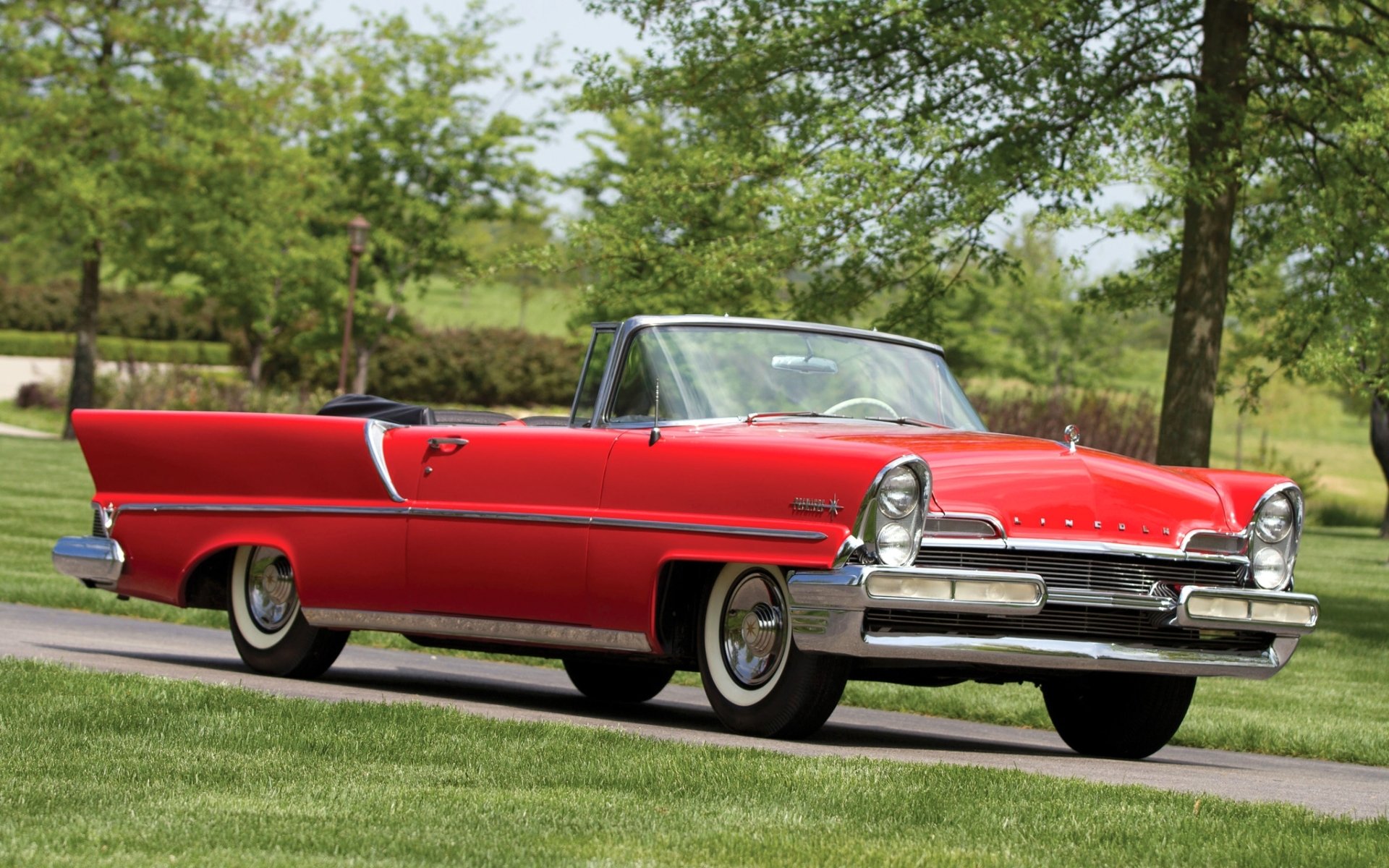 lincoln premiera kabriolet 1957 czerwony przód