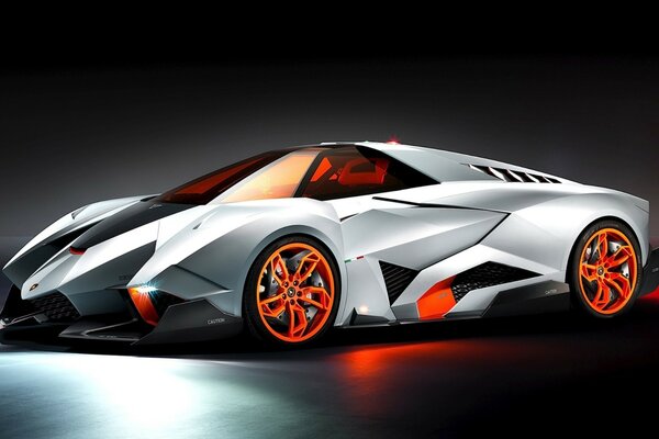 Concetto futuristico di Lamborgini. Rendering 3D