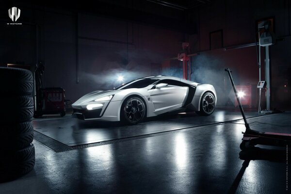 Lykan white super car