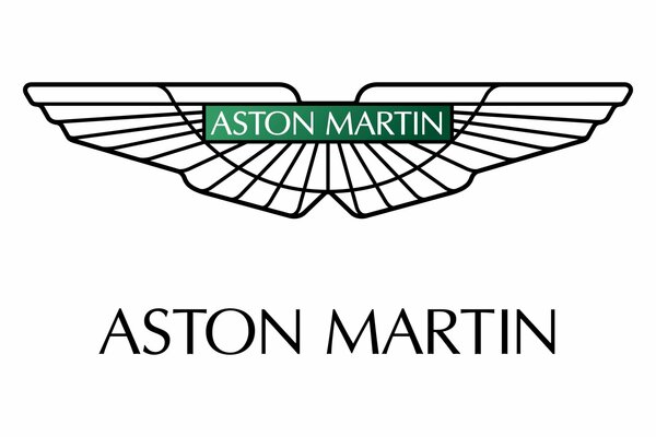 The emblem of the Aston Martin car of the English manufacturer