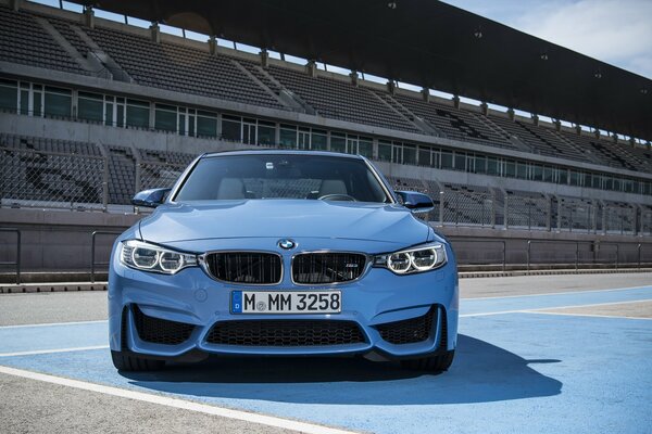 Stylish bmw m3 sedan at the stadium