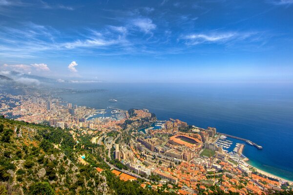 Vista dall alto di norod e del mare