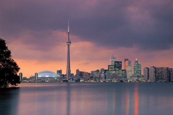 Sunset of autumn Toronto, a city in Canada