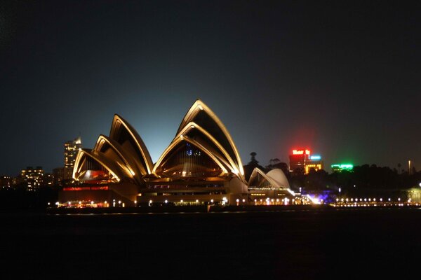 Australia durante il tempo notturno