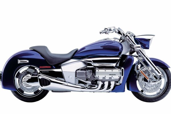 Purple honda motorcycle on a white background