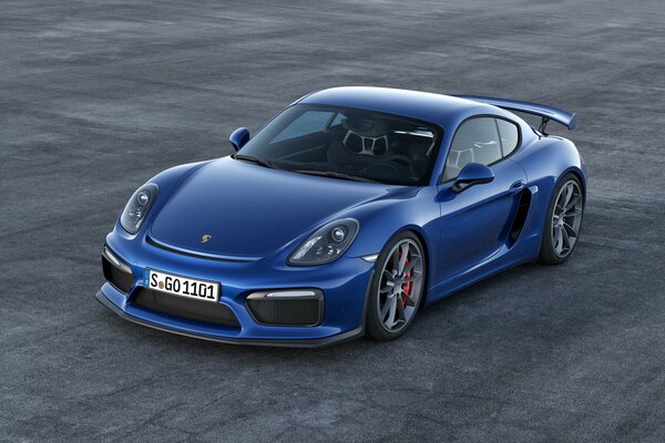 Coche deportivo azul Porsche gt4