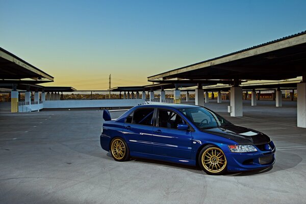 Beautiful car with gold discs