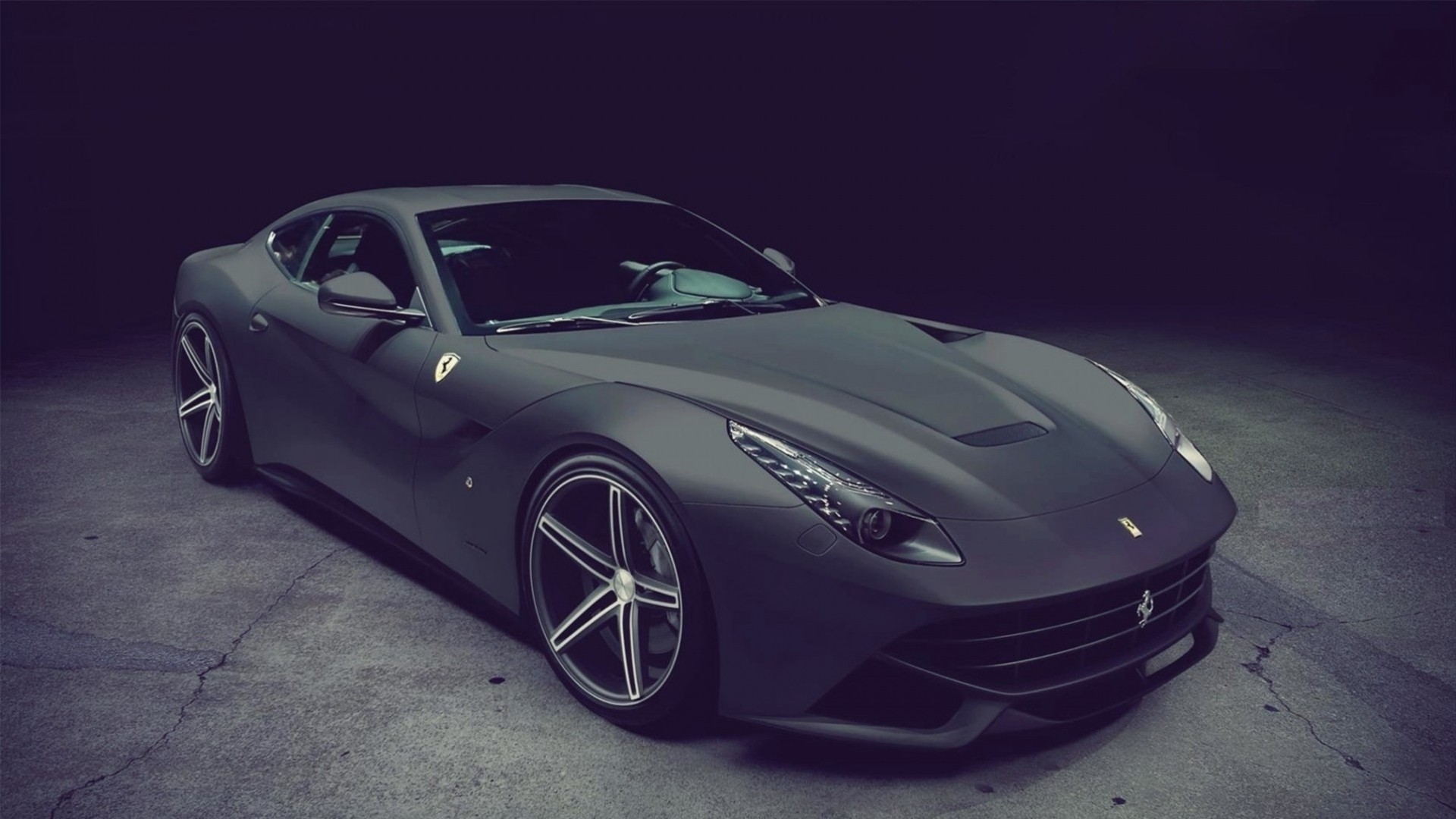 ferrari auto f12 grau berlinetta bw