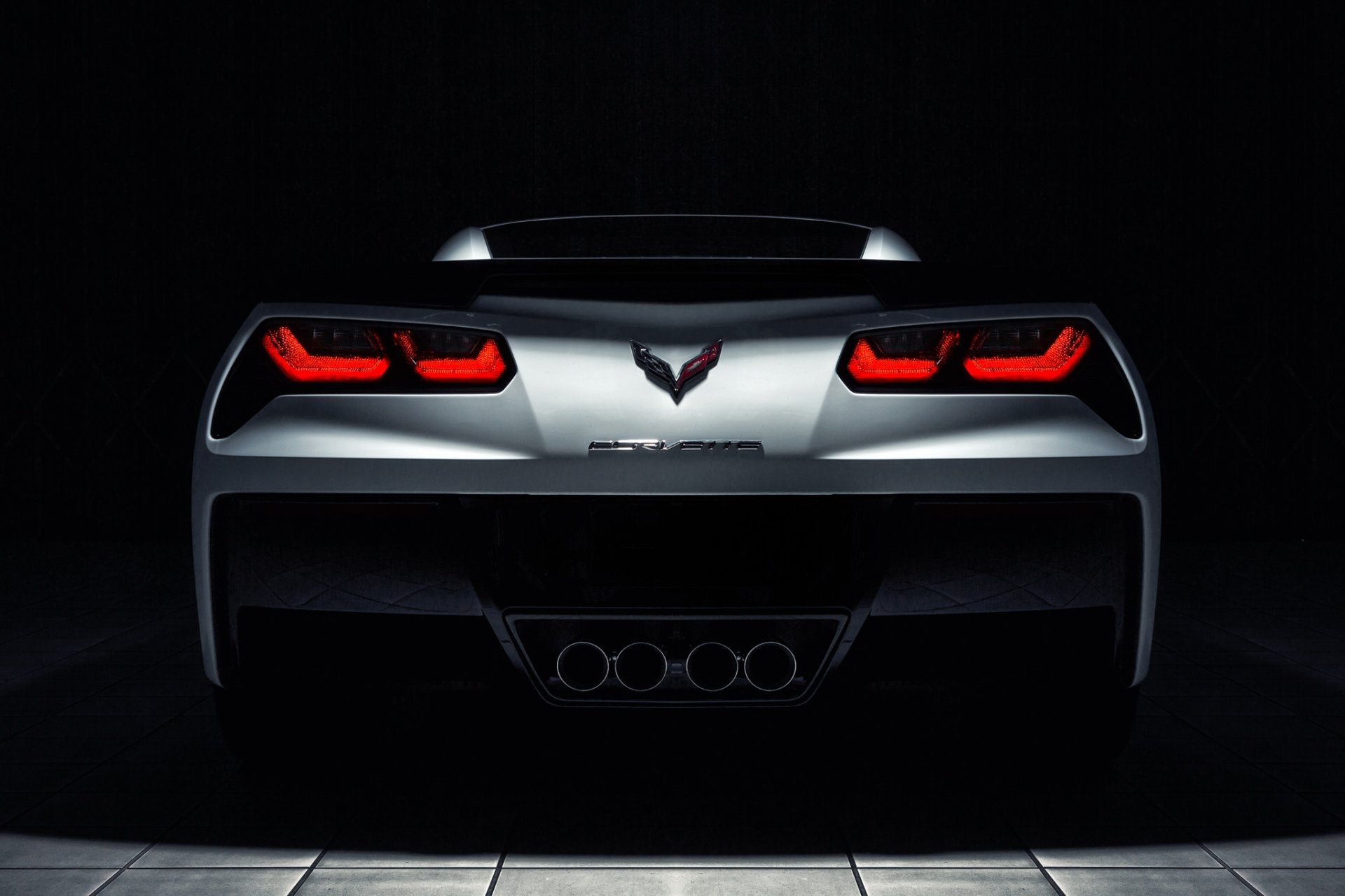 chevrolet corvette c7 stingray roadster bianco posteriore