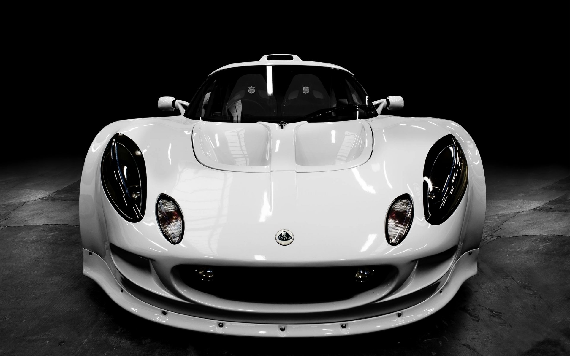 lotus exige extrema composite w sports car white front hood light