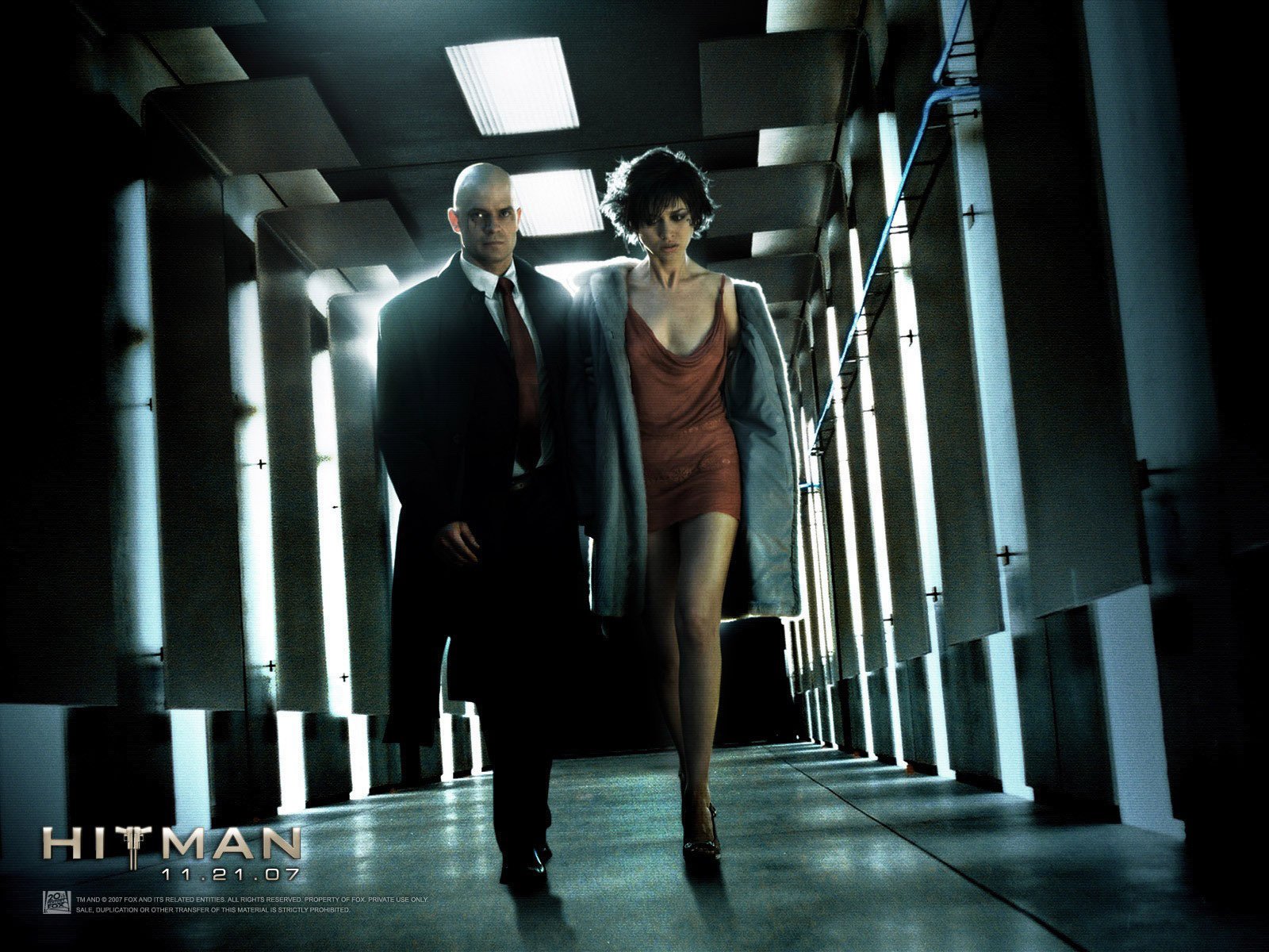 the film hitman frame movie girl guy pair corridor tie actor