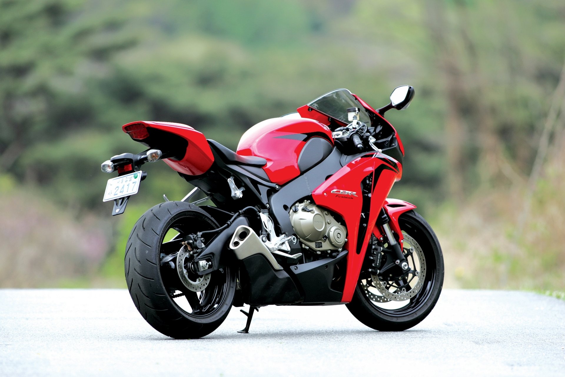 honda cbr1000rr rosso bici honda moto vista posteriore tubo di scarico