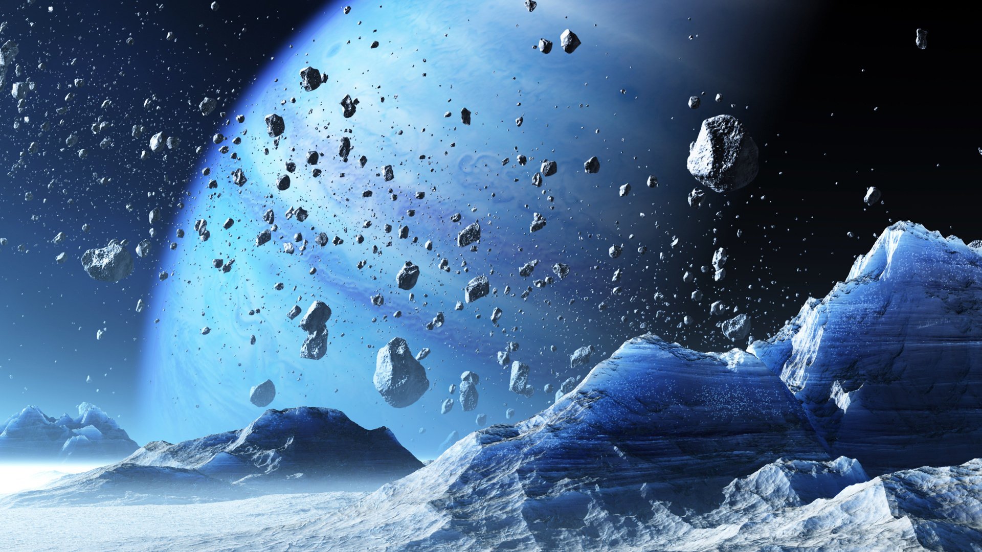 pace planet orbit satellite asteroids ice star