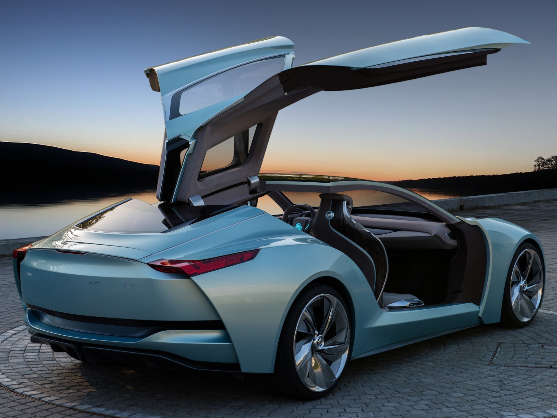 buick riviera concept open the door gull-wing machine sky