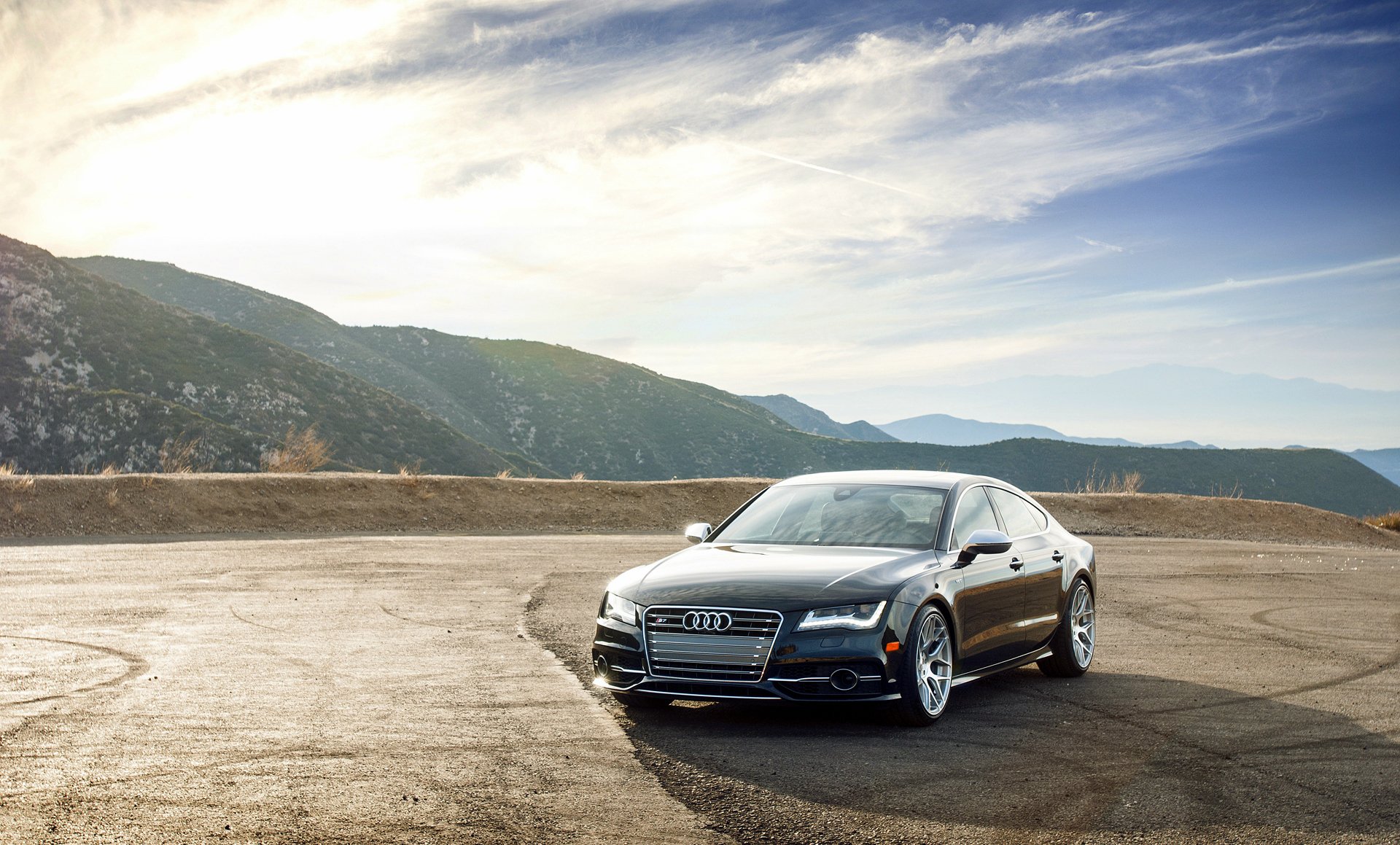 audi s7 negro delantero ruedas audi negro montaña