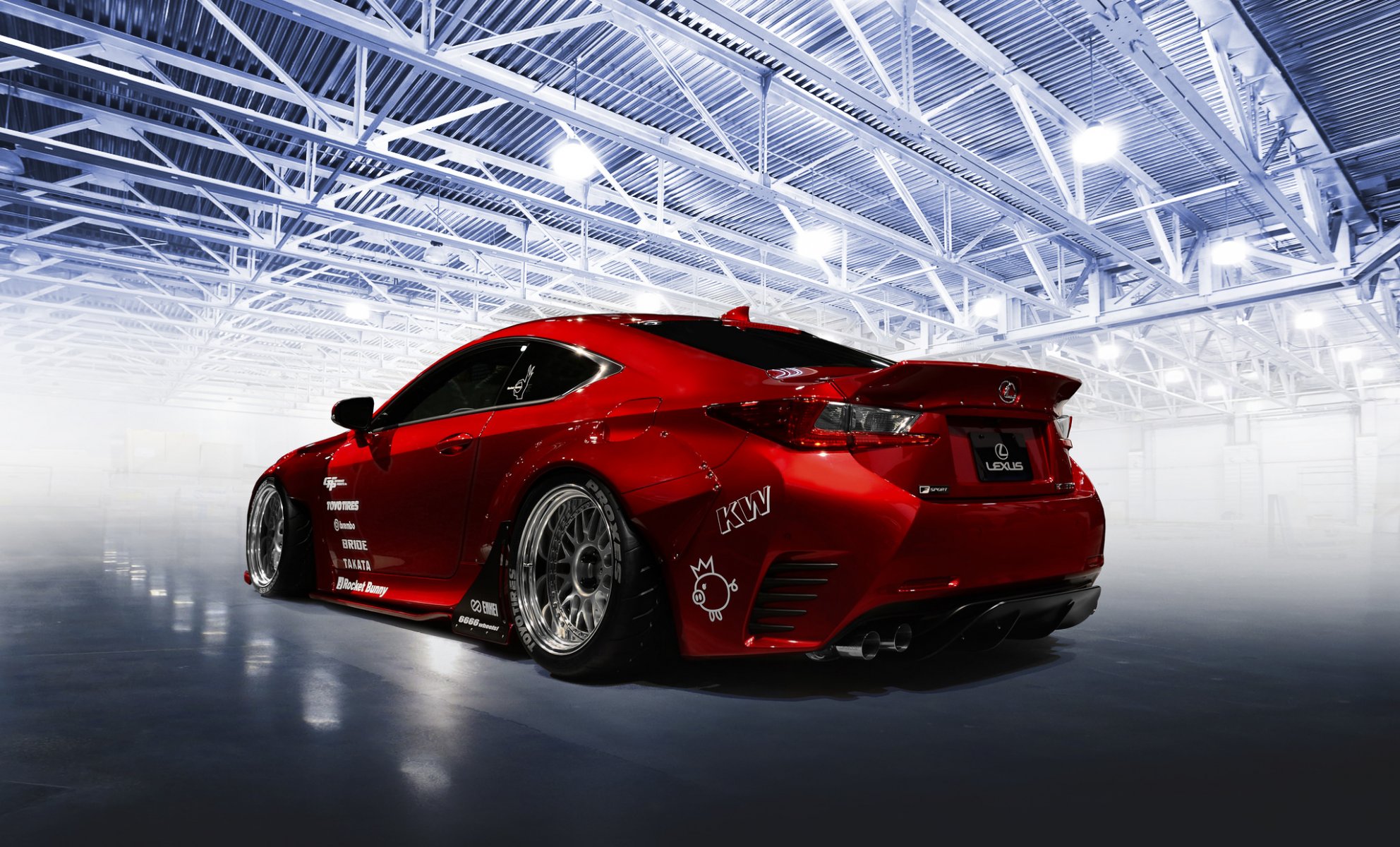 lexus rc-f tuning rocket lapin rouge voiture