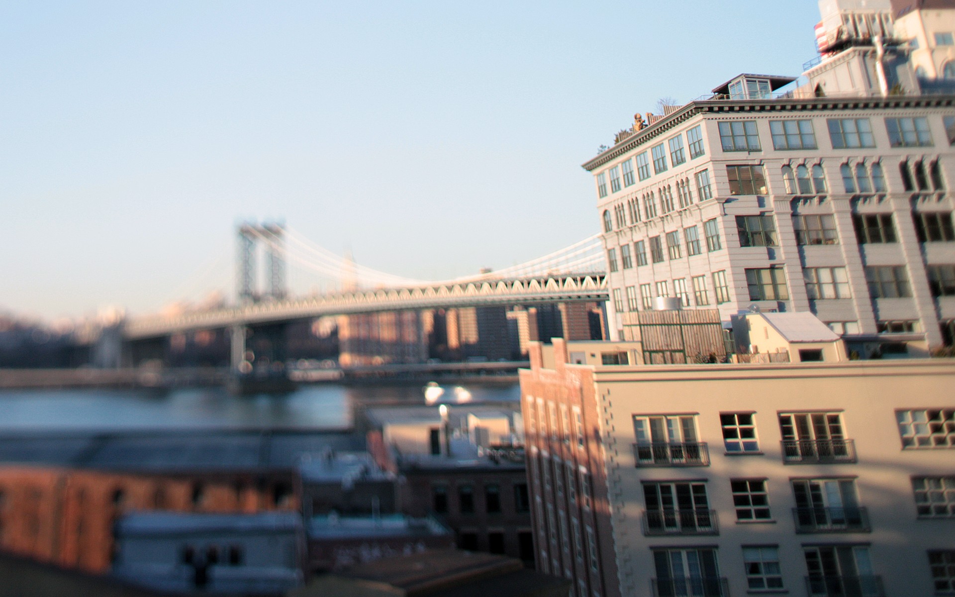 pont de brooklyn new york avec décalage et inclinaison