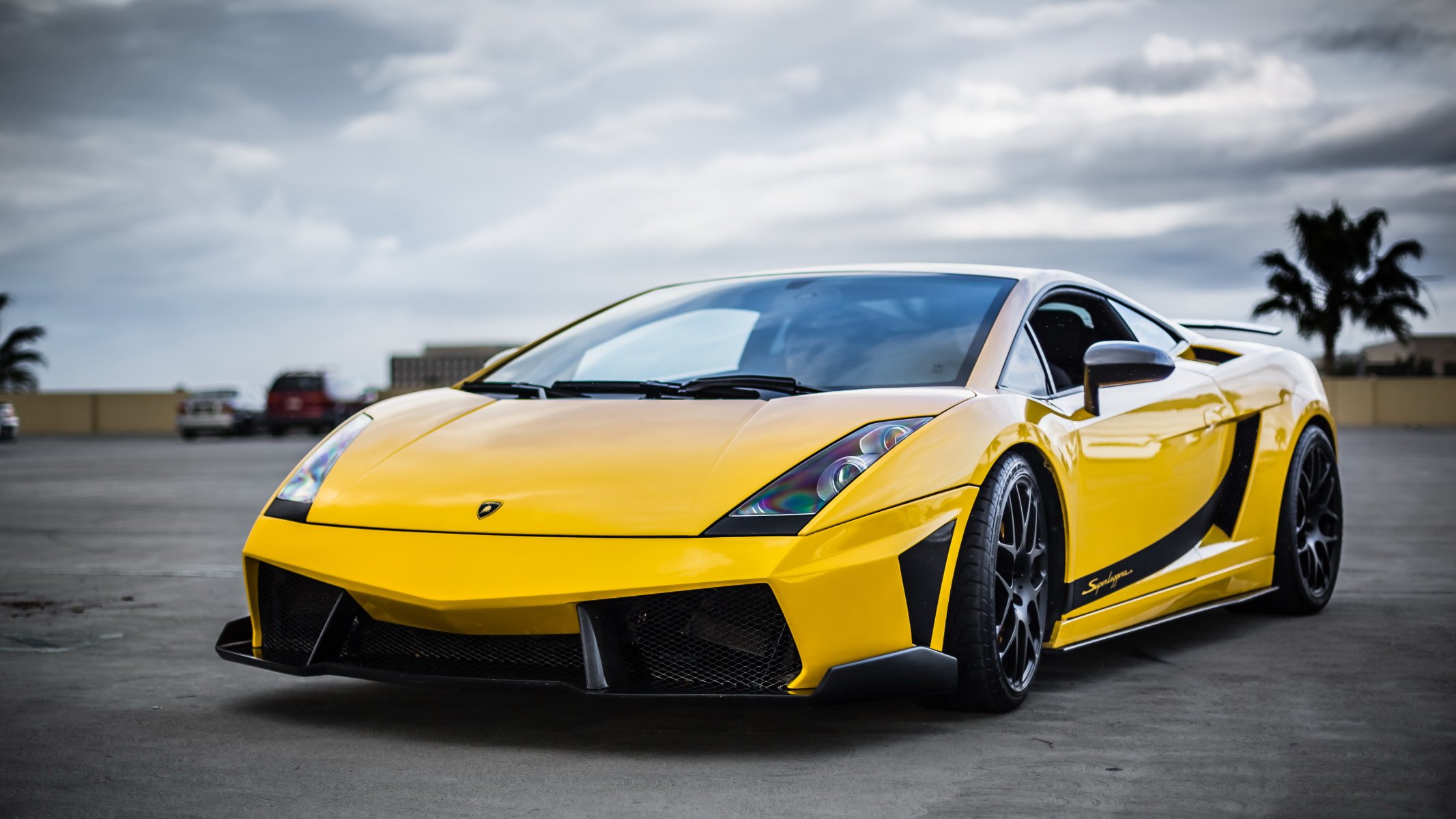 lamborghini gallardo supercar superleggera gelb front