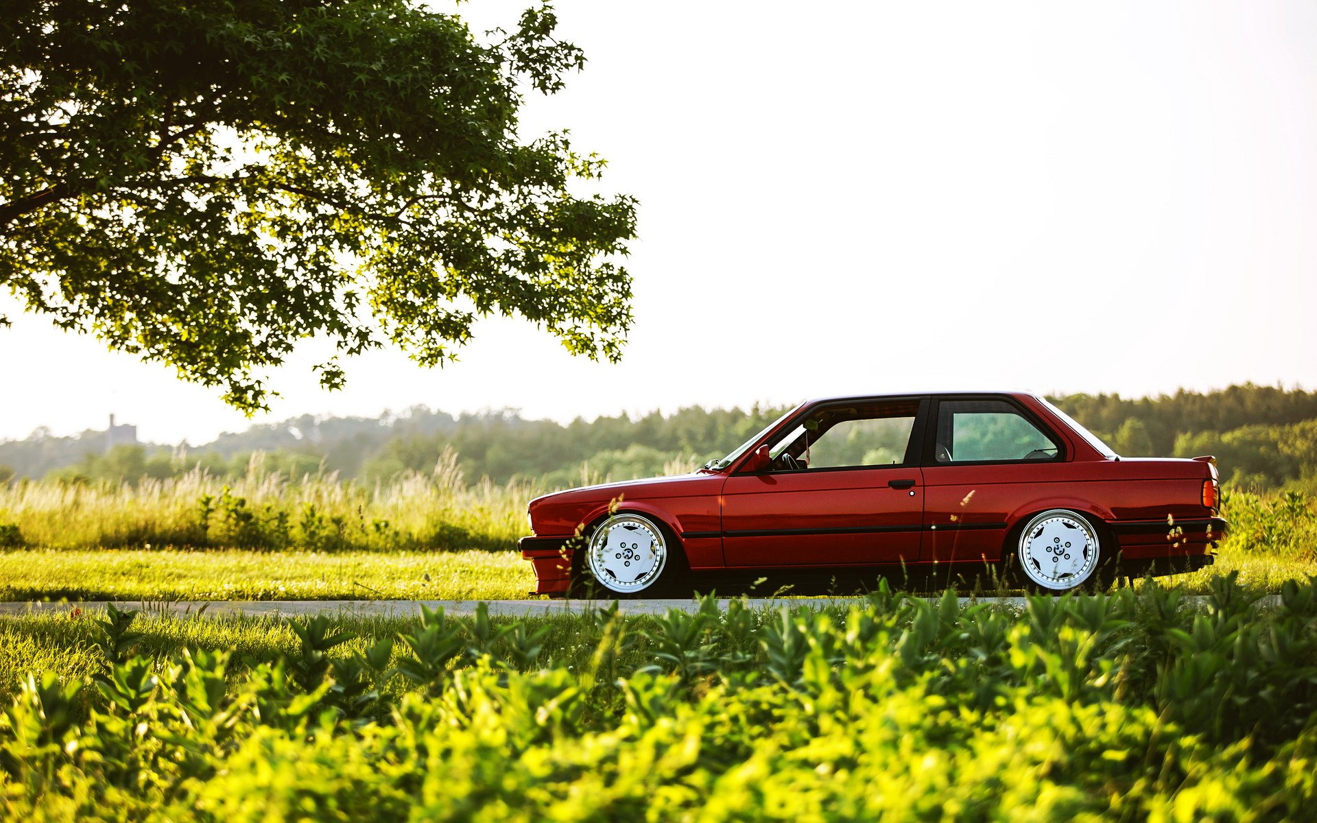 bmw e30 auto treshka 3 serie rosso tuning