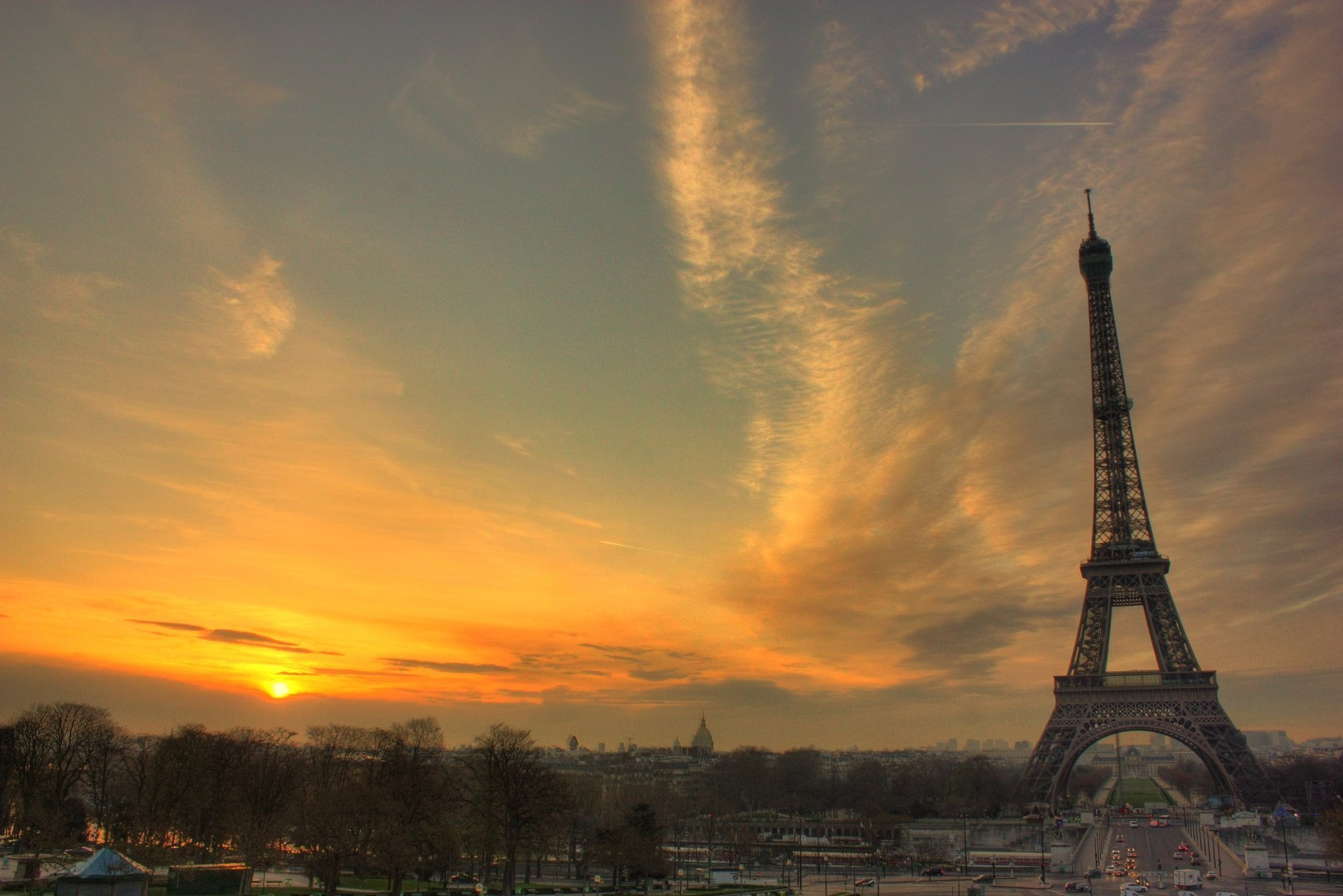 france eiffel tower paris sunset tower the sky city