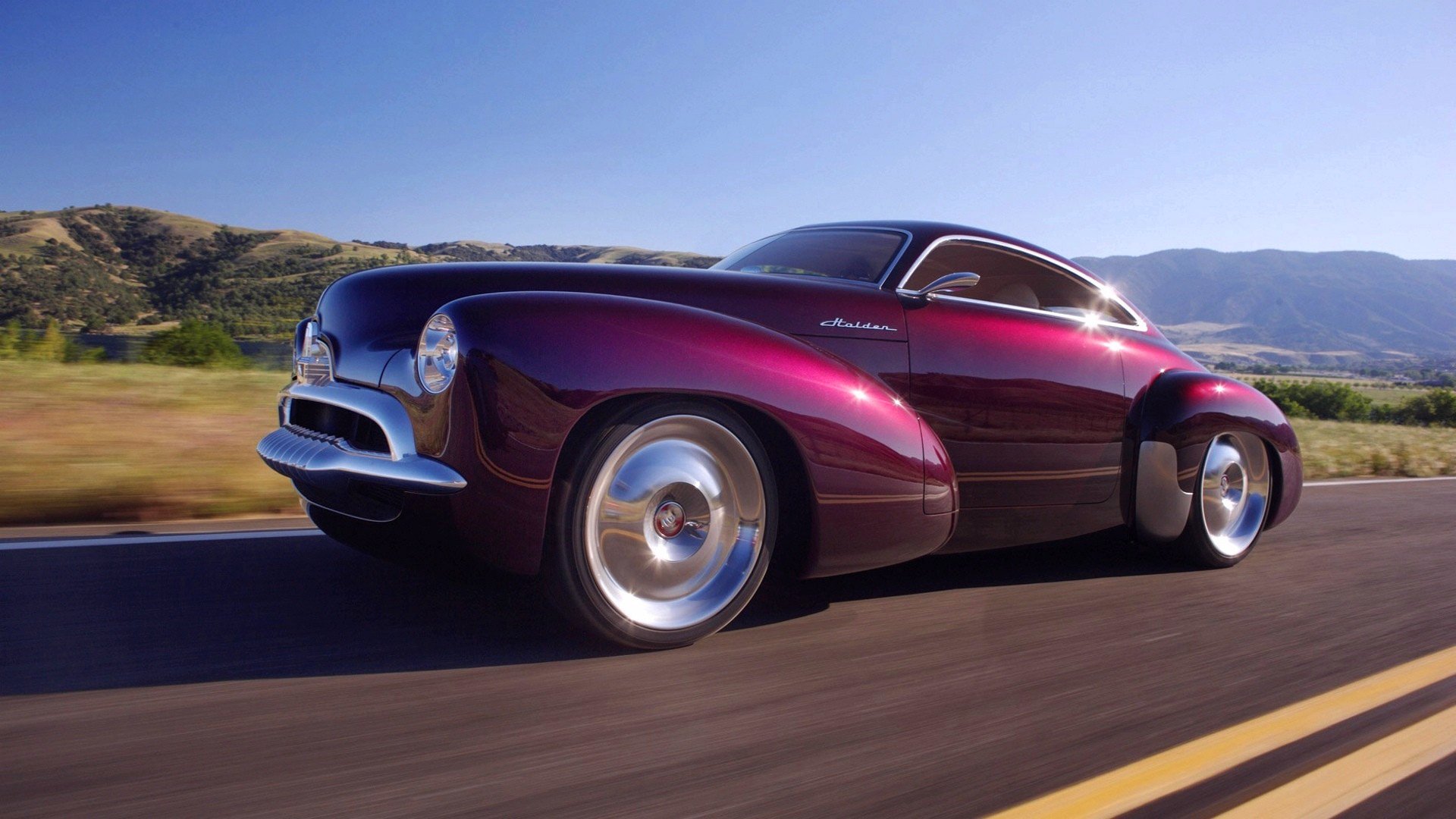 holden cielo strada coupé montagne fari
