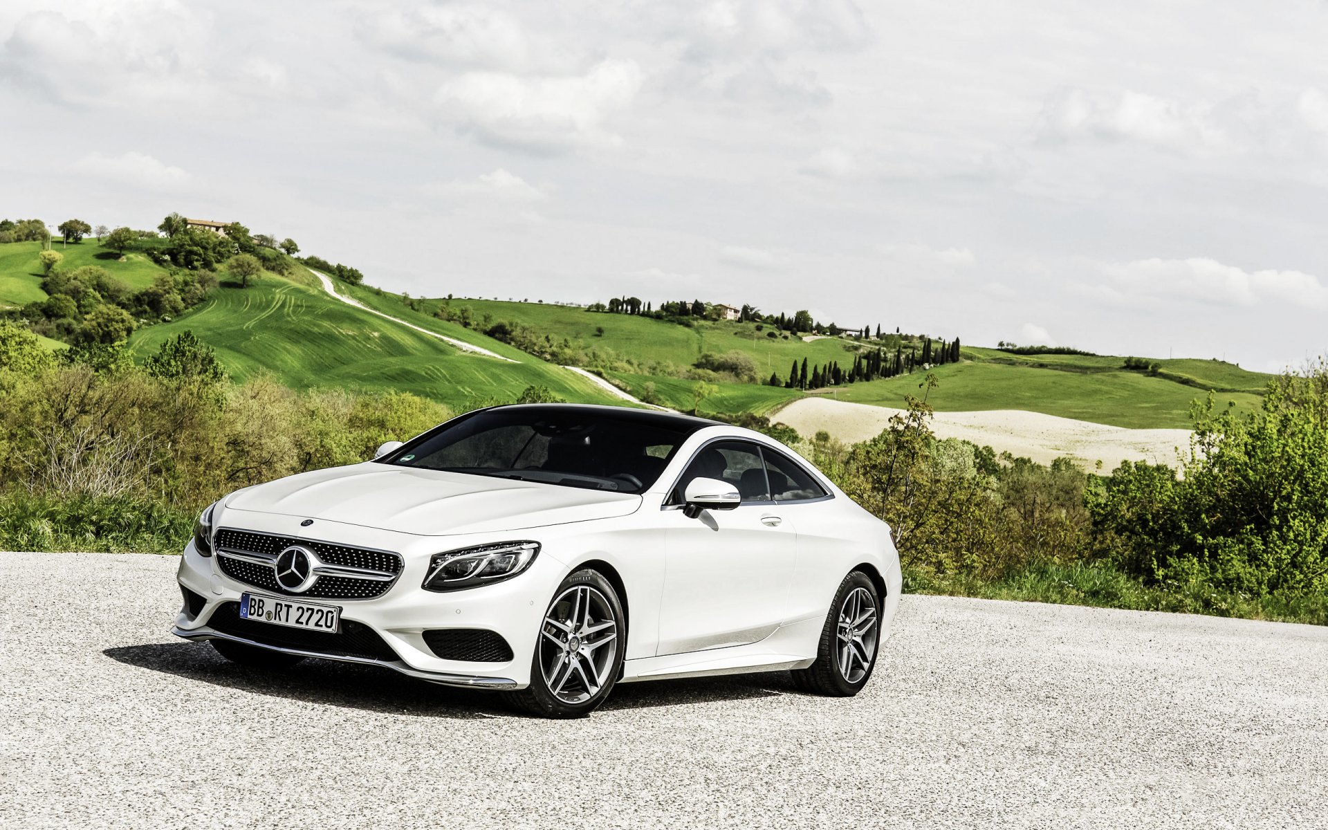 mercedes-benz classe s coupé mercedes giorno bianco auto auto cielo