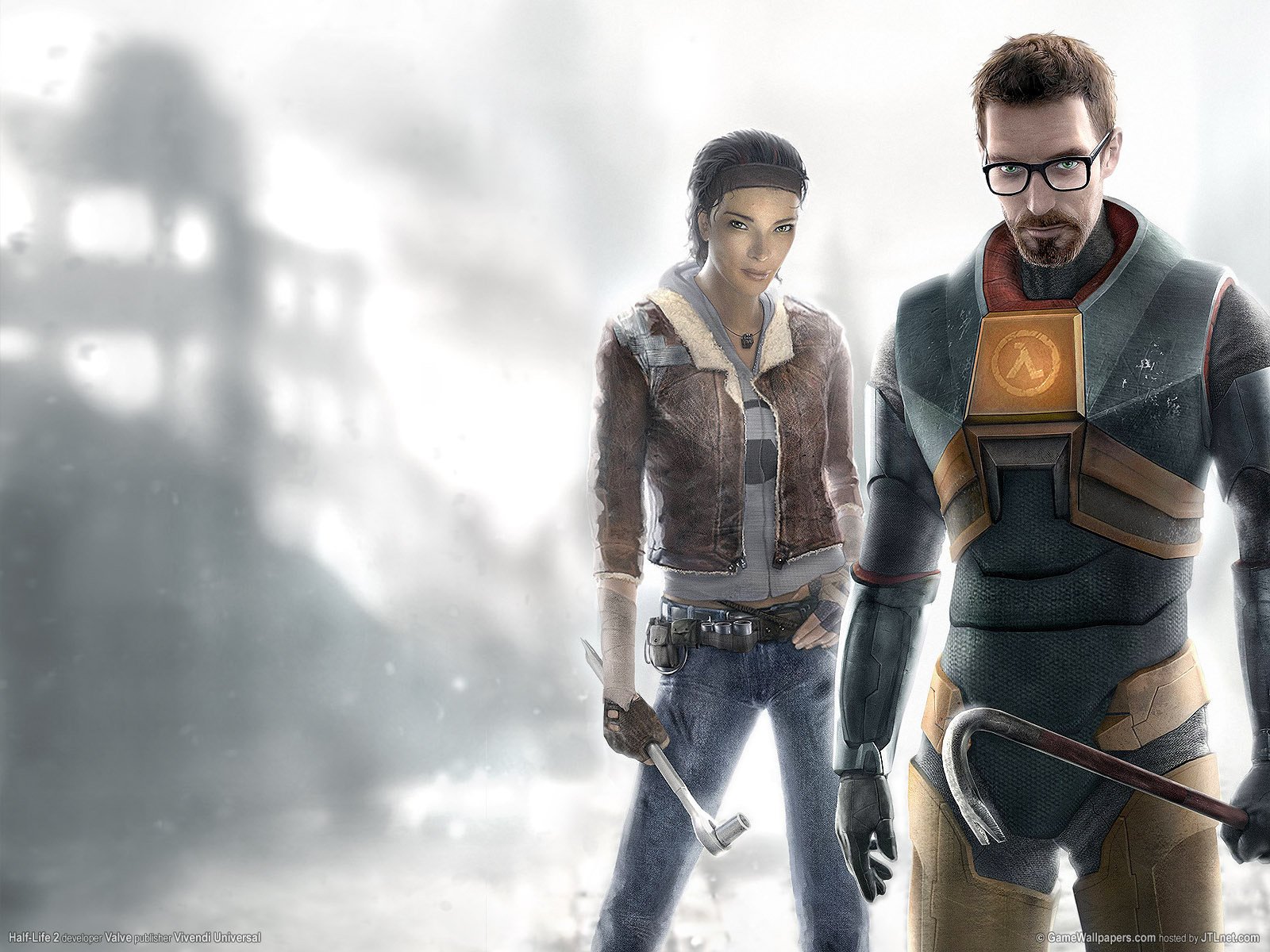 half-life 2 gordon freeman alix city 17 city-17 the city ruins resistance drawing