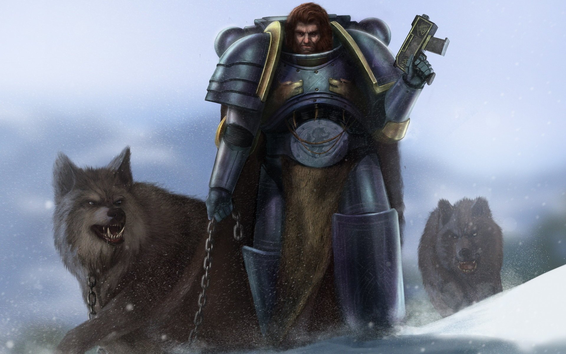 warhammer nieve cadena hombre lobos dibujos anime