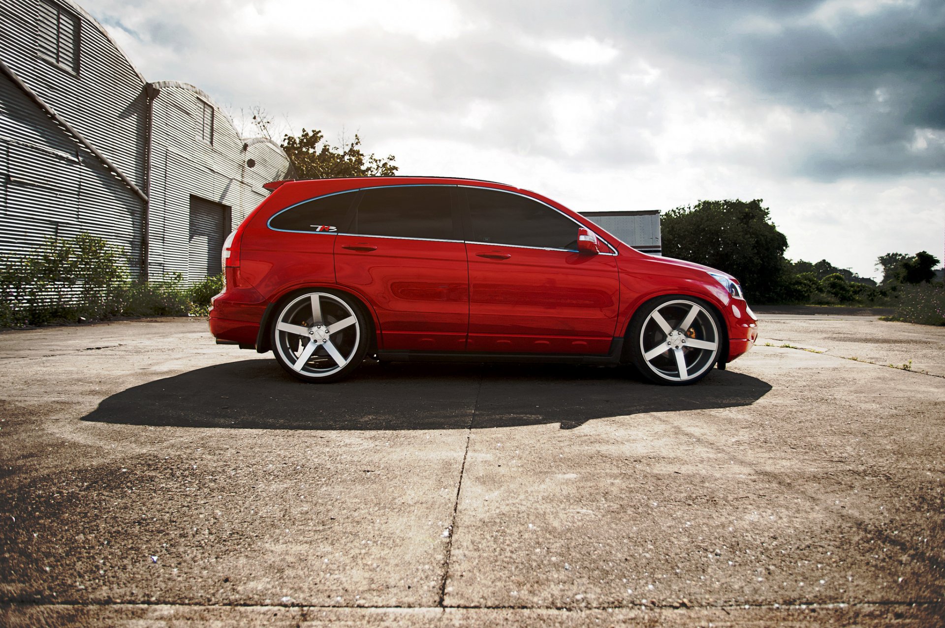 honda cr-v red vossen tuning honda red