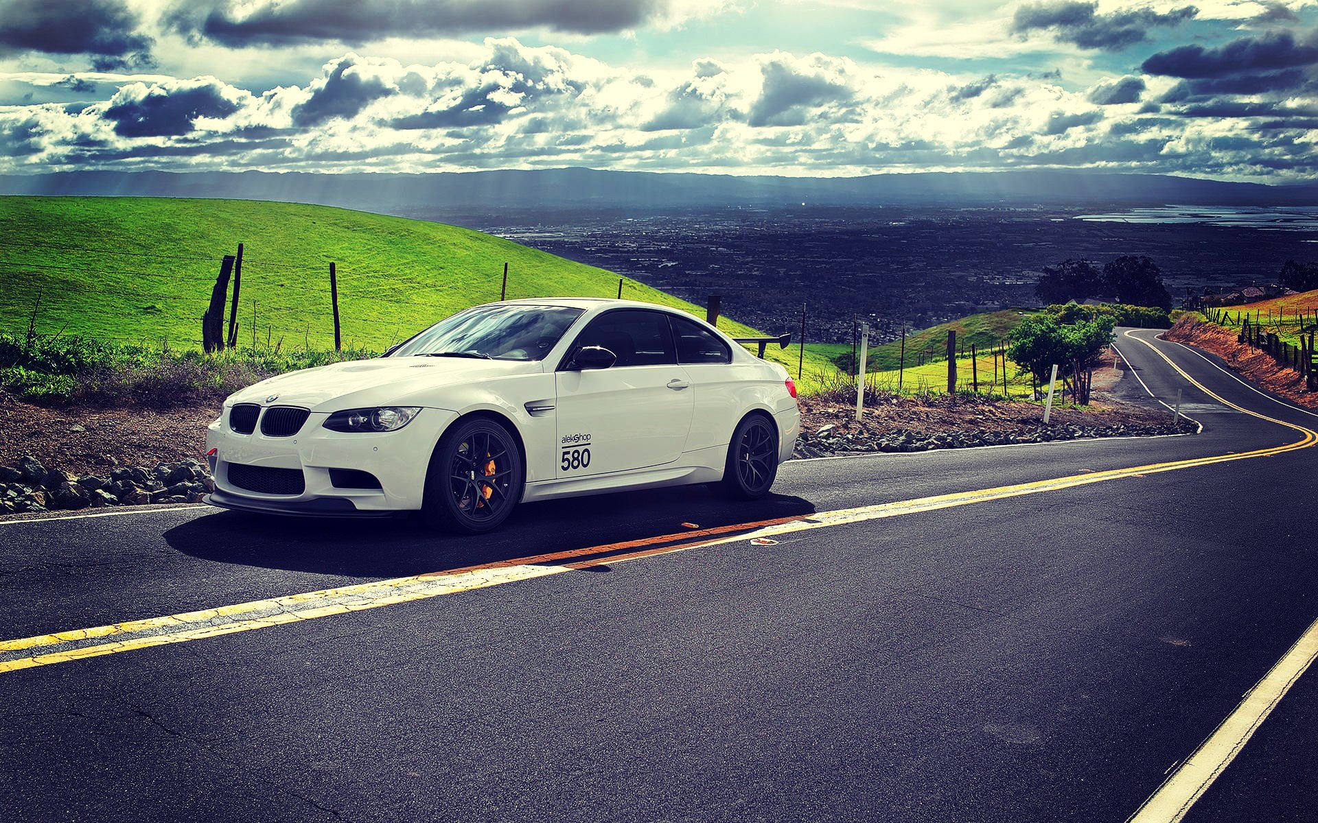 bmw m3 e92 blanco carretera nubes tuning