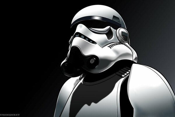 Stormtrooper de Star Wars fondo blanco y negro