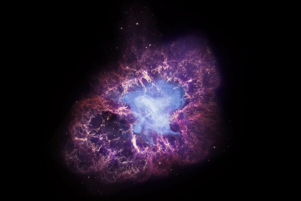 Crab nebula on a black background