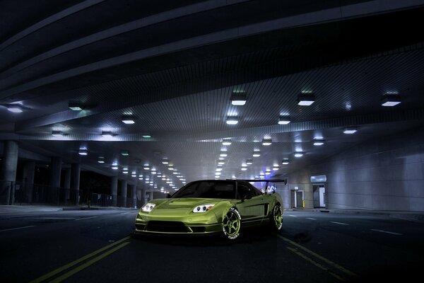 Tuning vert voiture Honda NSX auto papier peint