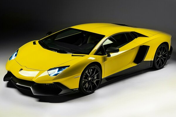 Yellow Lamborghini Racing Car