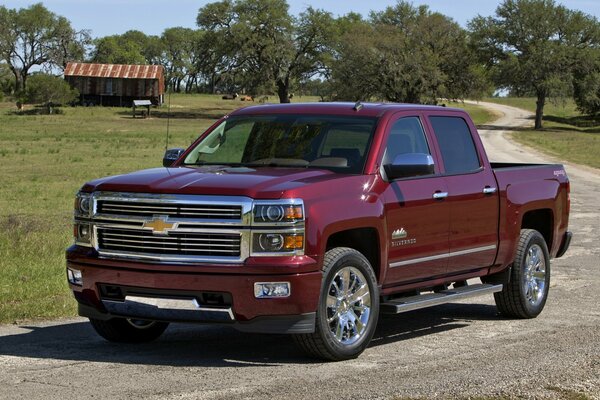 Papel pintado Chevrolet Silverado rojo