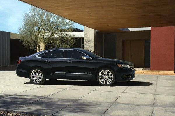 Minimalism, black Chevrolet sedan