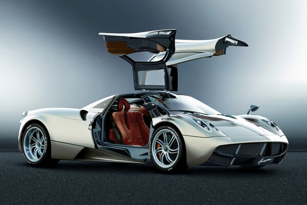 Pagani huayra supercar with sliding doors