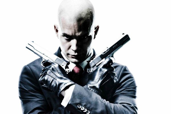 Hitman movie on a white background