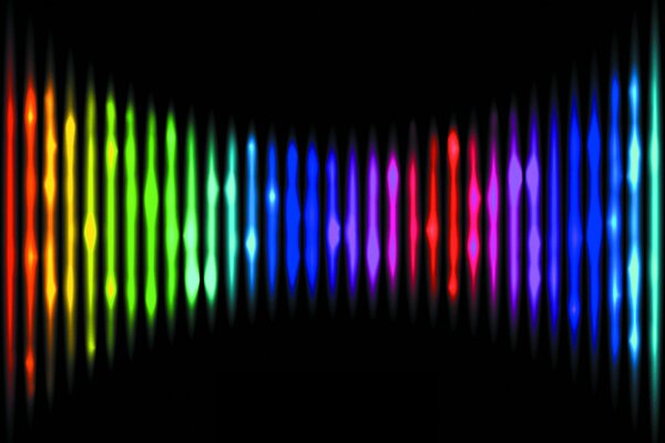 Stripes of different colors on a black background